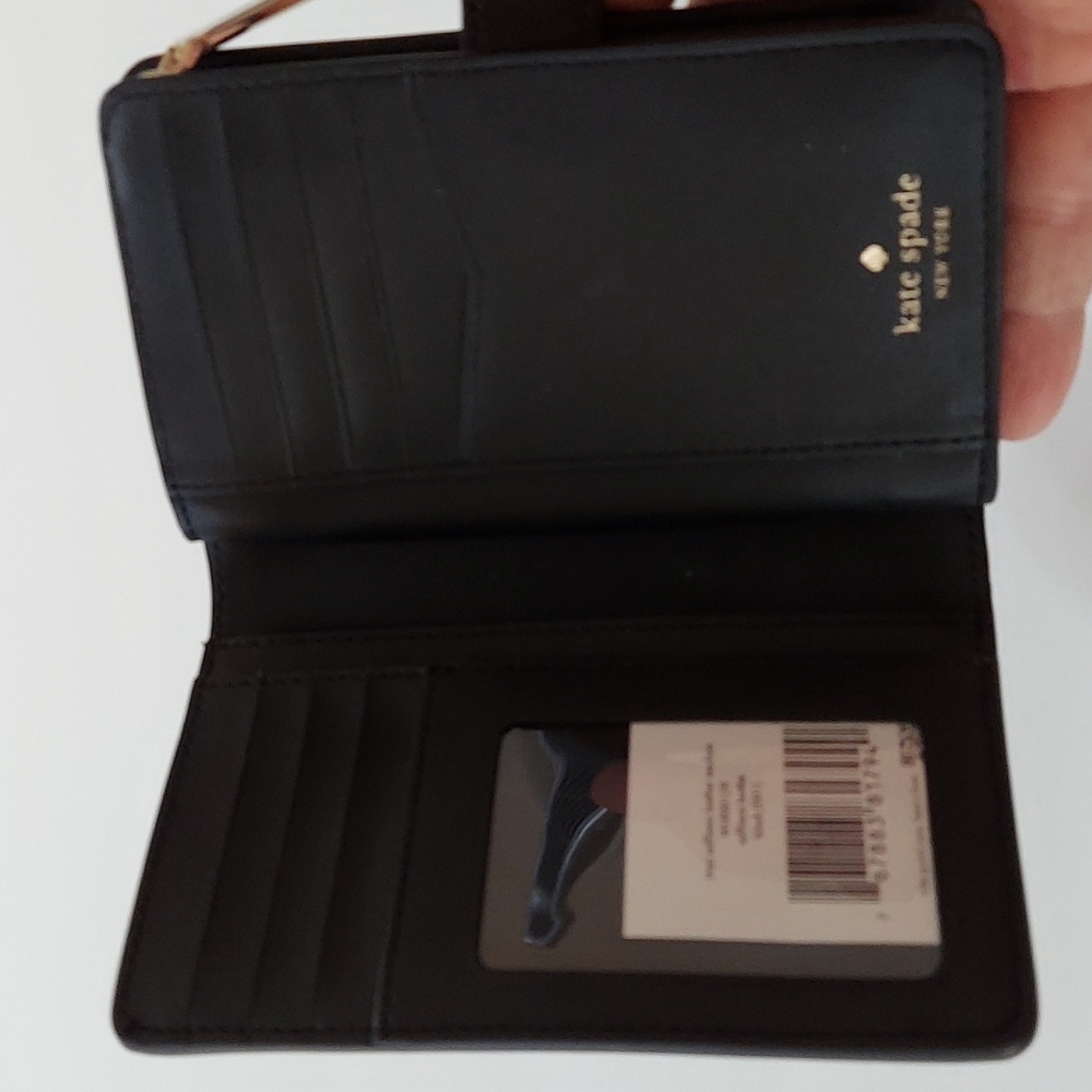 NWT Kate Spade NY Staci ifold Wallet Saffiano Leather Black - Picture 6 of 13